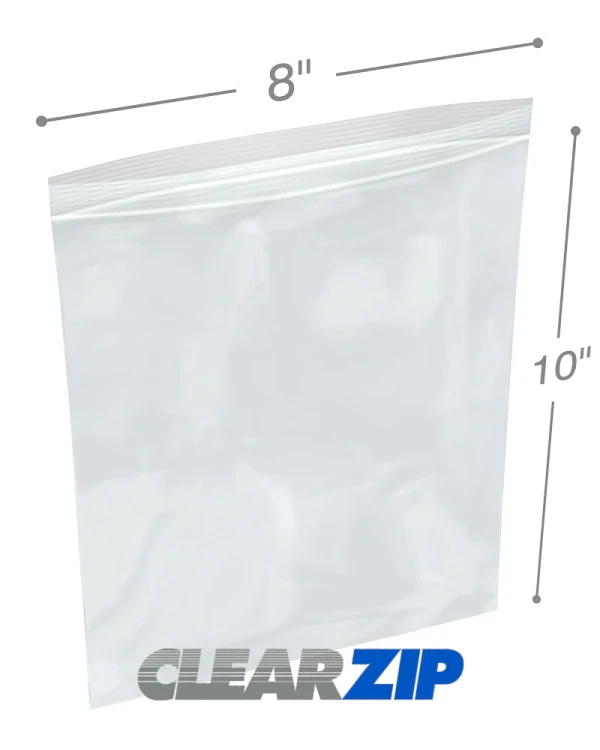 8x10 Clearzip Lock Top 4 Mil Bags