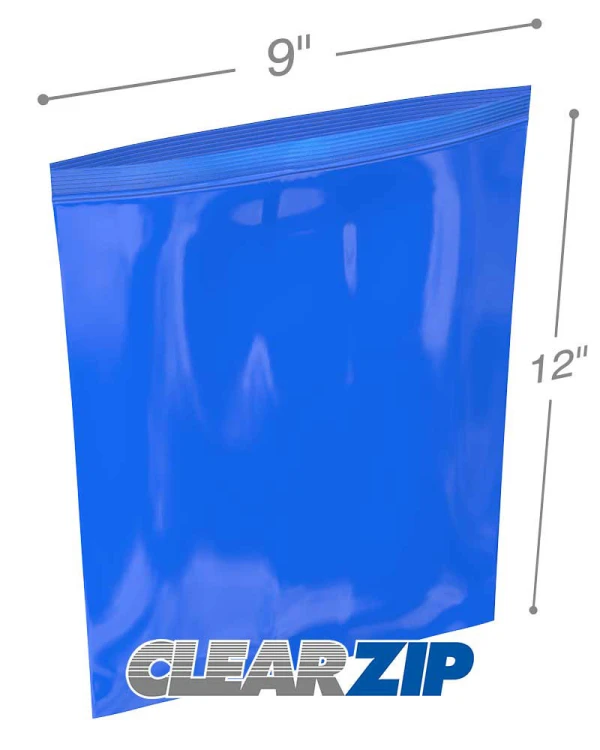 9x12 blue zipper bags