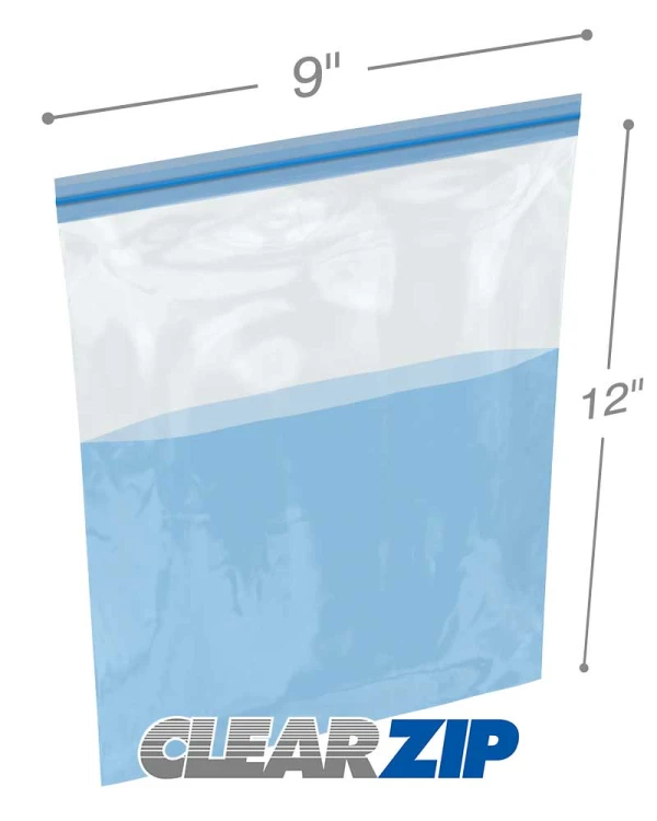 9 x 12 Leakproof Zipper Locking Bags
